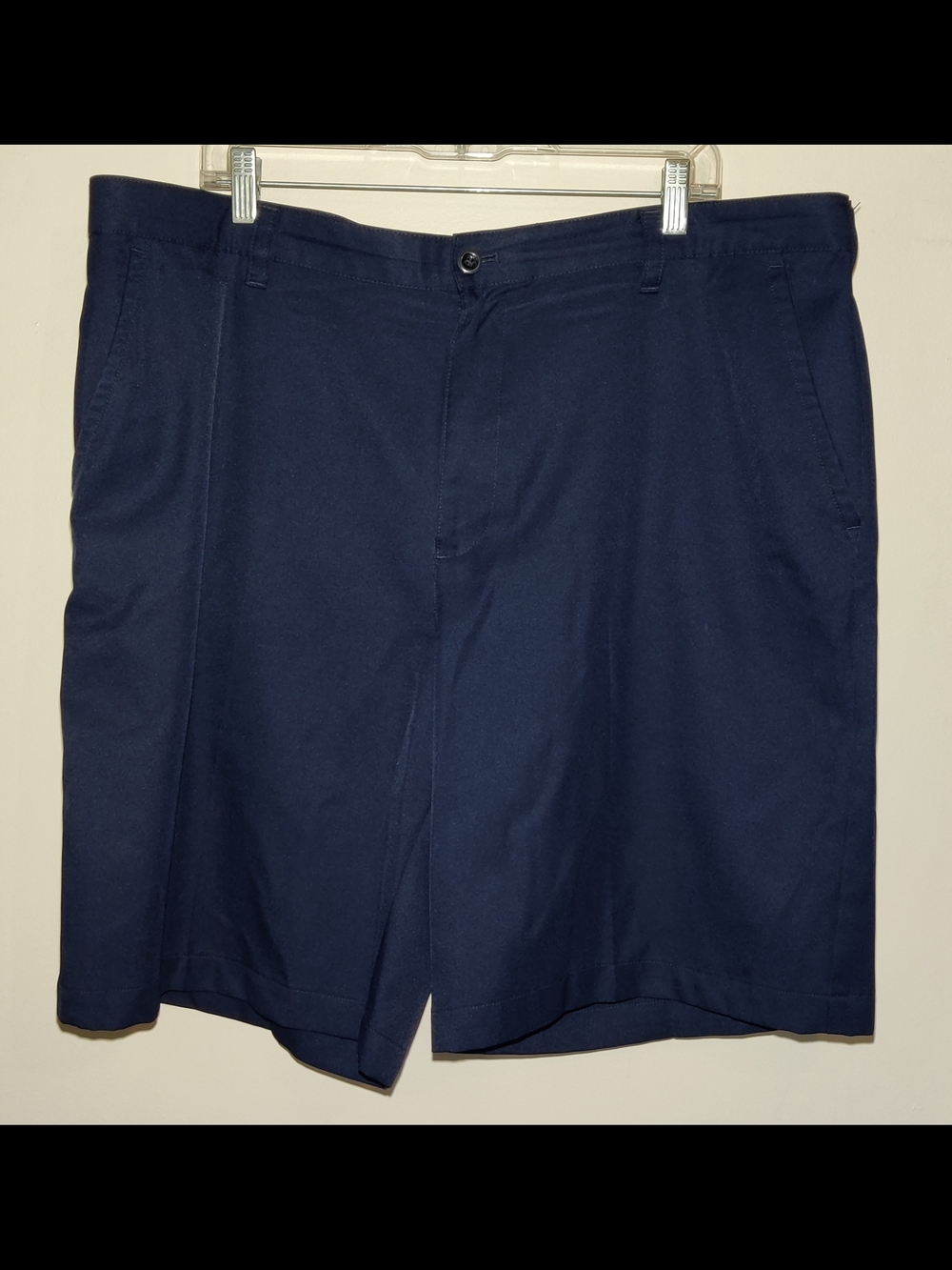 IZOD Golf Shorts Mens 40 Black Flat Front Performance Stretch Solid Casual